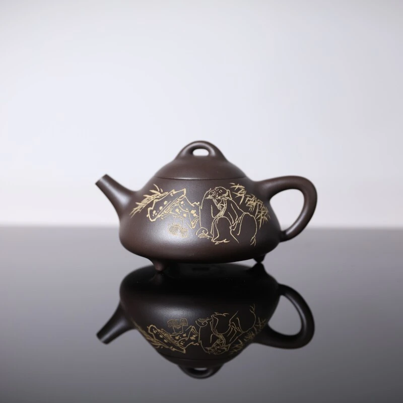 【前墅龙窑丨东坡石瓢】吴松·范家  紫泥  约230CC 紫砂壶