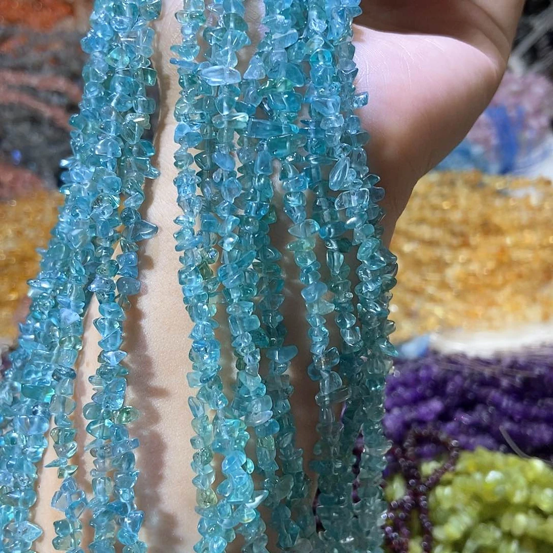 水晶珠宝半成品未镶嵌小蓝磷灰