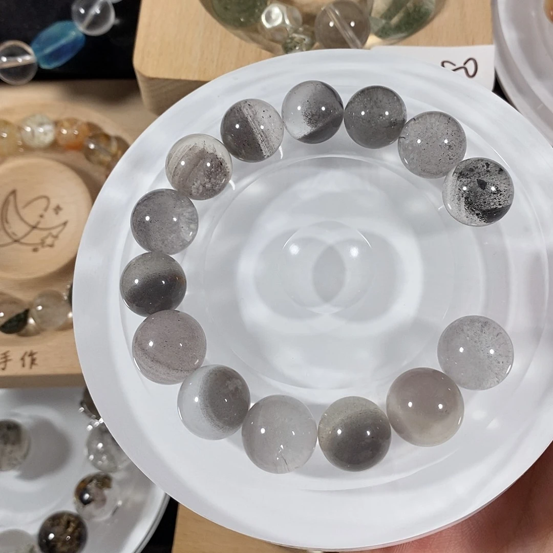 水晶手链未镶嵌蓝金沙定制打孔不退不换