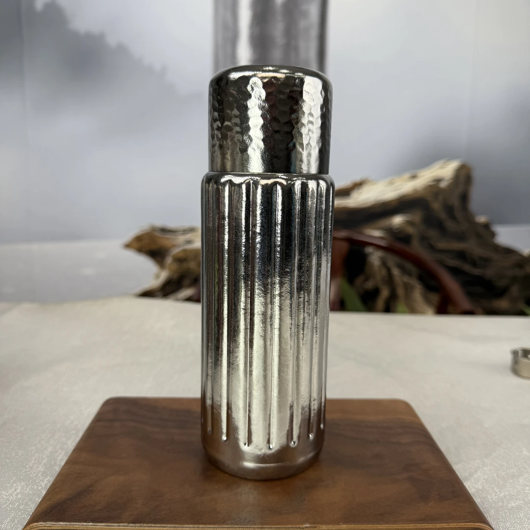 新款升级双层纯钛杯泡茶保温杯抗菌保鲜温显双盖大容量保温保冷杯