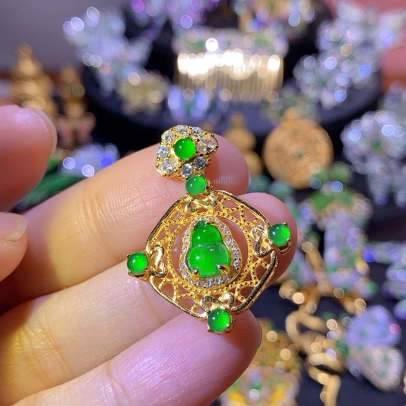 【闪购商品】银S925镶嵌挂件翡翠