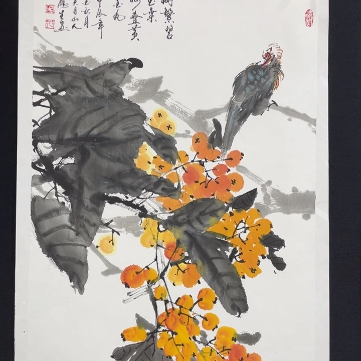 国画四尺三开作品