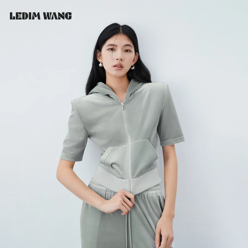 LEDIM WANG 流光 刺绣丝绒宽松显瘦上衣