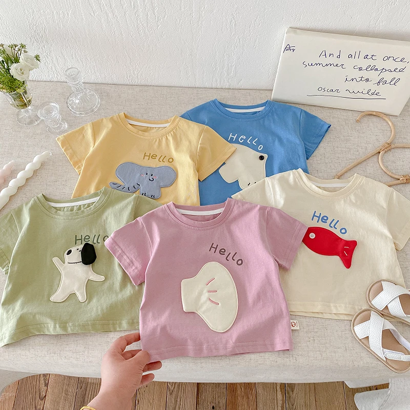 儿童短袖t恤夏2025新款卡通男女宝宝可爱衣服夏装小童上衣打底衫