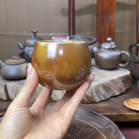 戬谷龙窑坭兴陶柴烧杯2