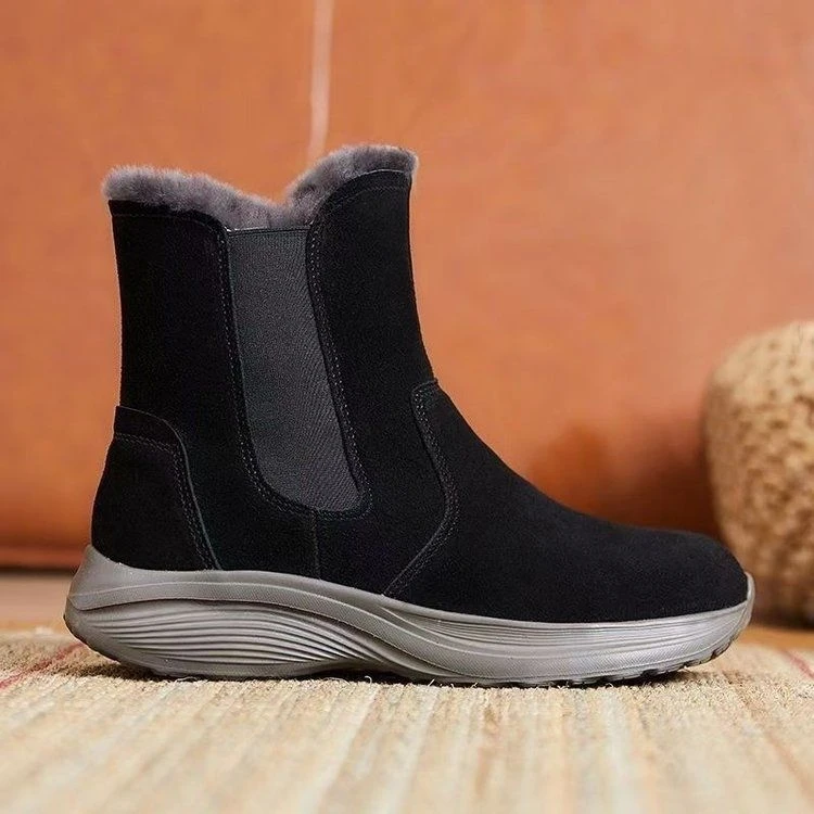 X190新款雪地靴女加厚棉鞋防水冬季防滑平底加绒加厚妈妈鞋棉靴