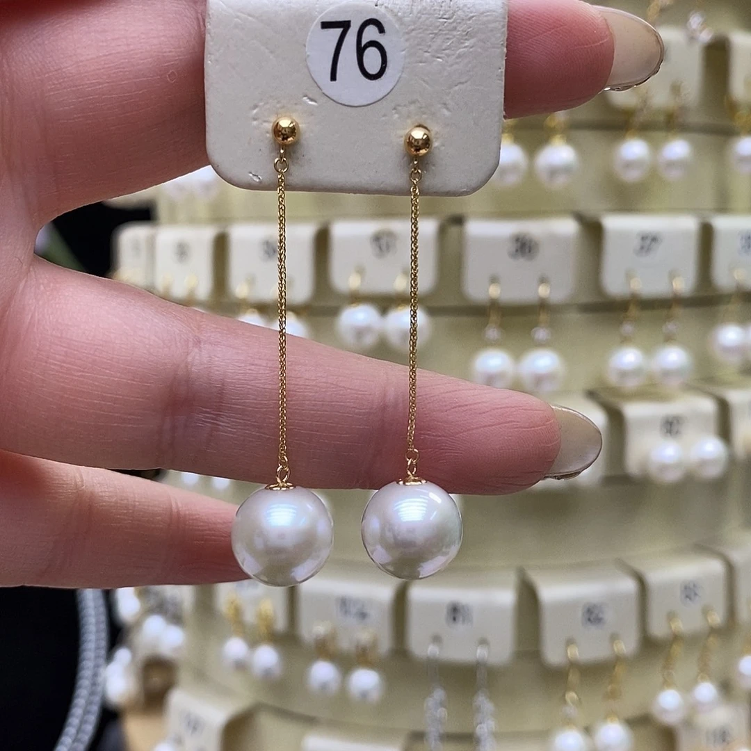 耳饰淡水珍珠18K金镶嵌