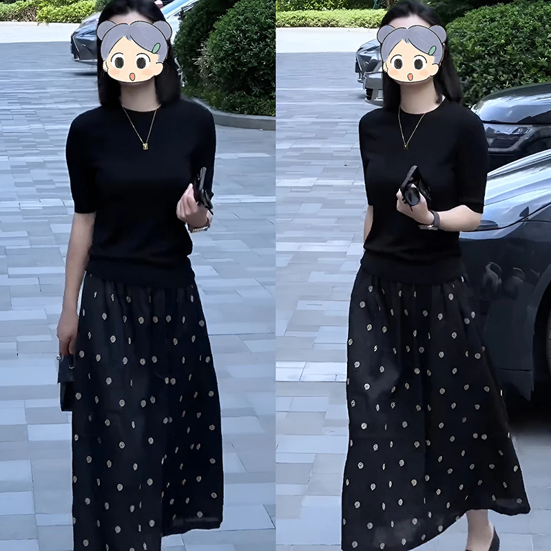 2025夏季新款纯色短袖T恤上衣时尚显瘦气质女网红洋气两件套百搭