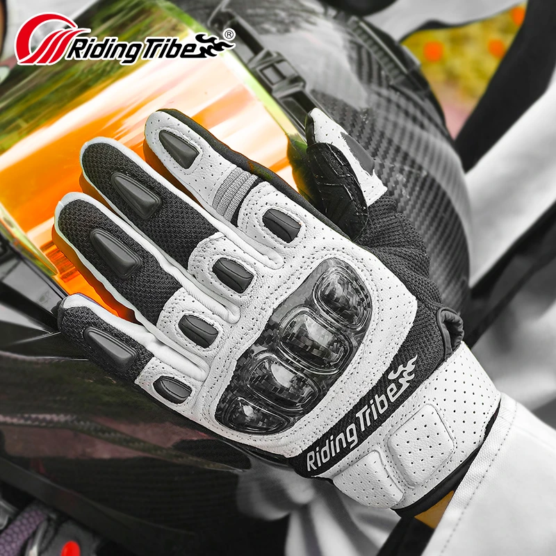 摩托车手套碳纤维手套防护男女机车手套情侣色系鸳鸯骑摩托车手套