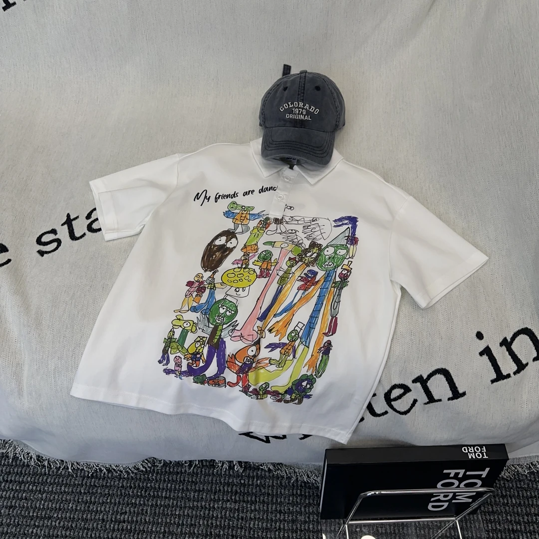 KM PERSONALITY 2025 新款 夏季儿童短袖POLO衫 白色73323