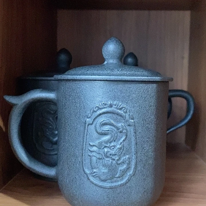 冰碛岩石雕茶杯龙杯