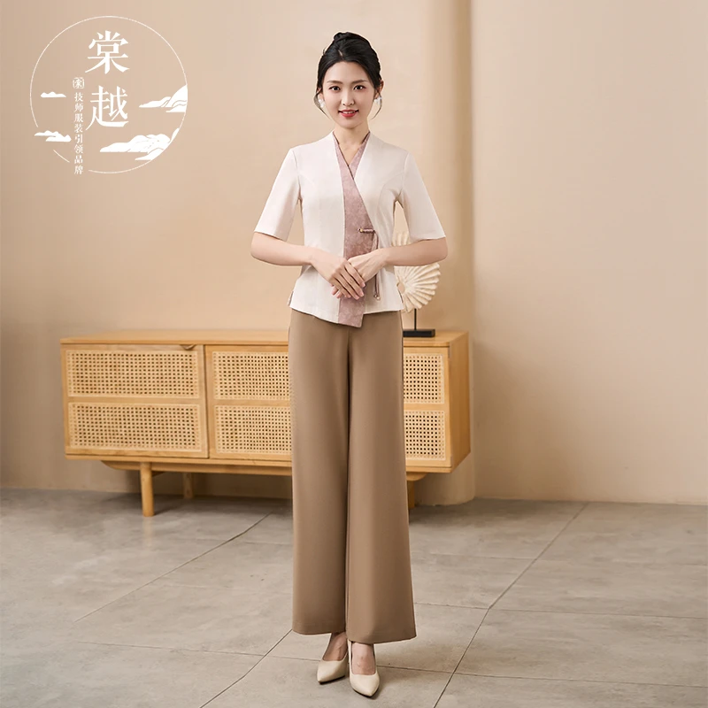 棠越新中式足疗会所spa工作服养生馆酒店工作服技师工衣套装5377