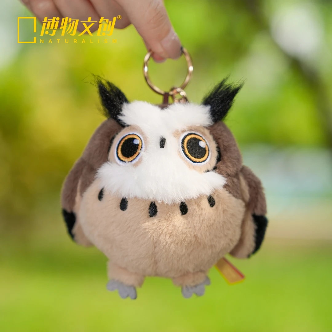 博物文创刘宇宁同款猫头鹰小圆宝雕鸮毛绒玩具玩偶可爱科普玩具