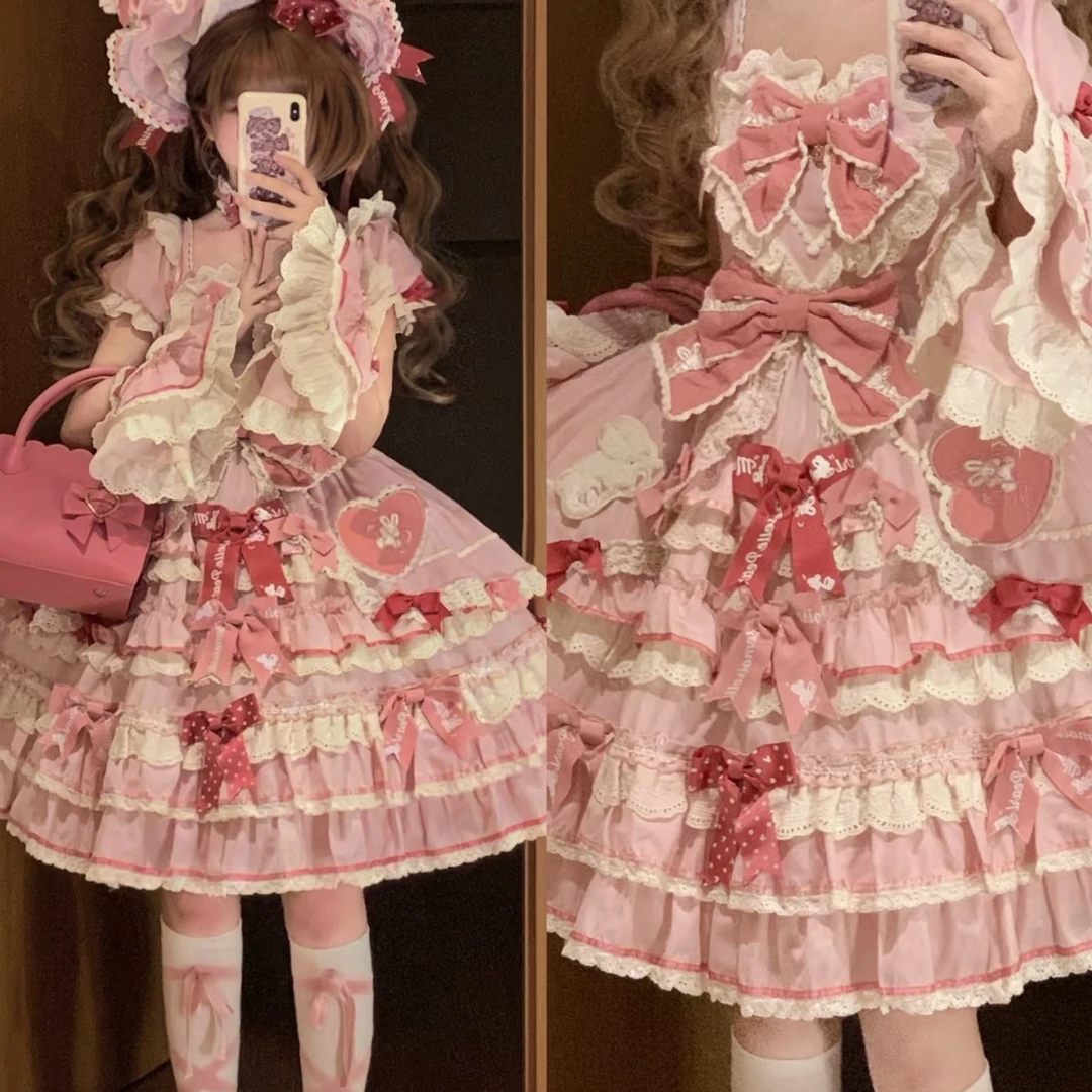 蝴蝶结小兔联名款华丽Lolita公主裙连衣裙单裙子op