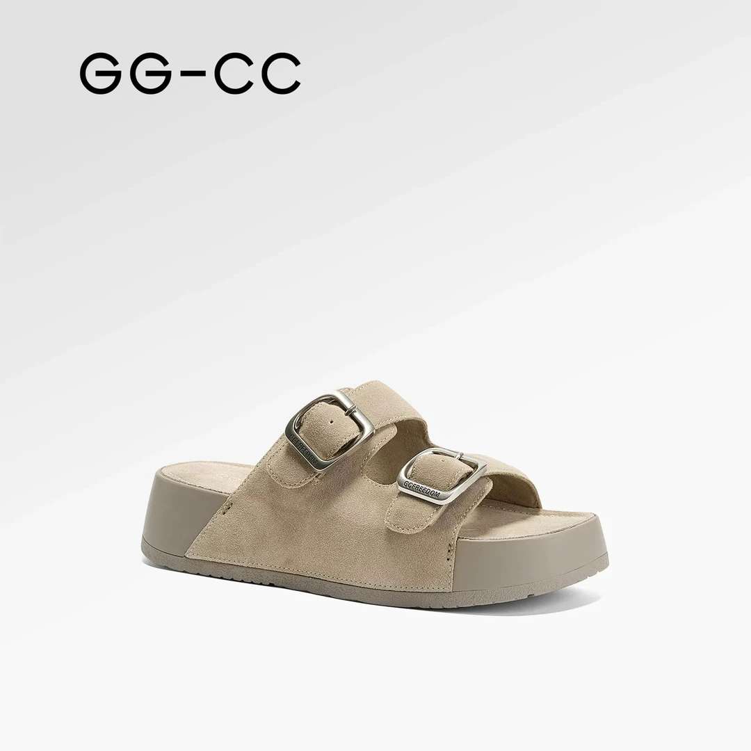 【海滨小镇】GGCC2025年夏季新款休闲厚底懒人勃肯凉鞋女拖鞋外穿