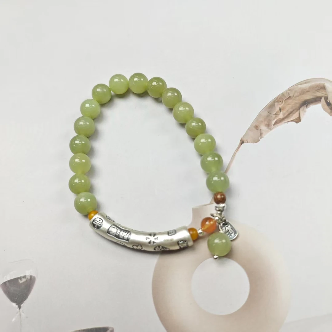 【青波】足银和田玉青黄口手链8(多样发其一) MY219