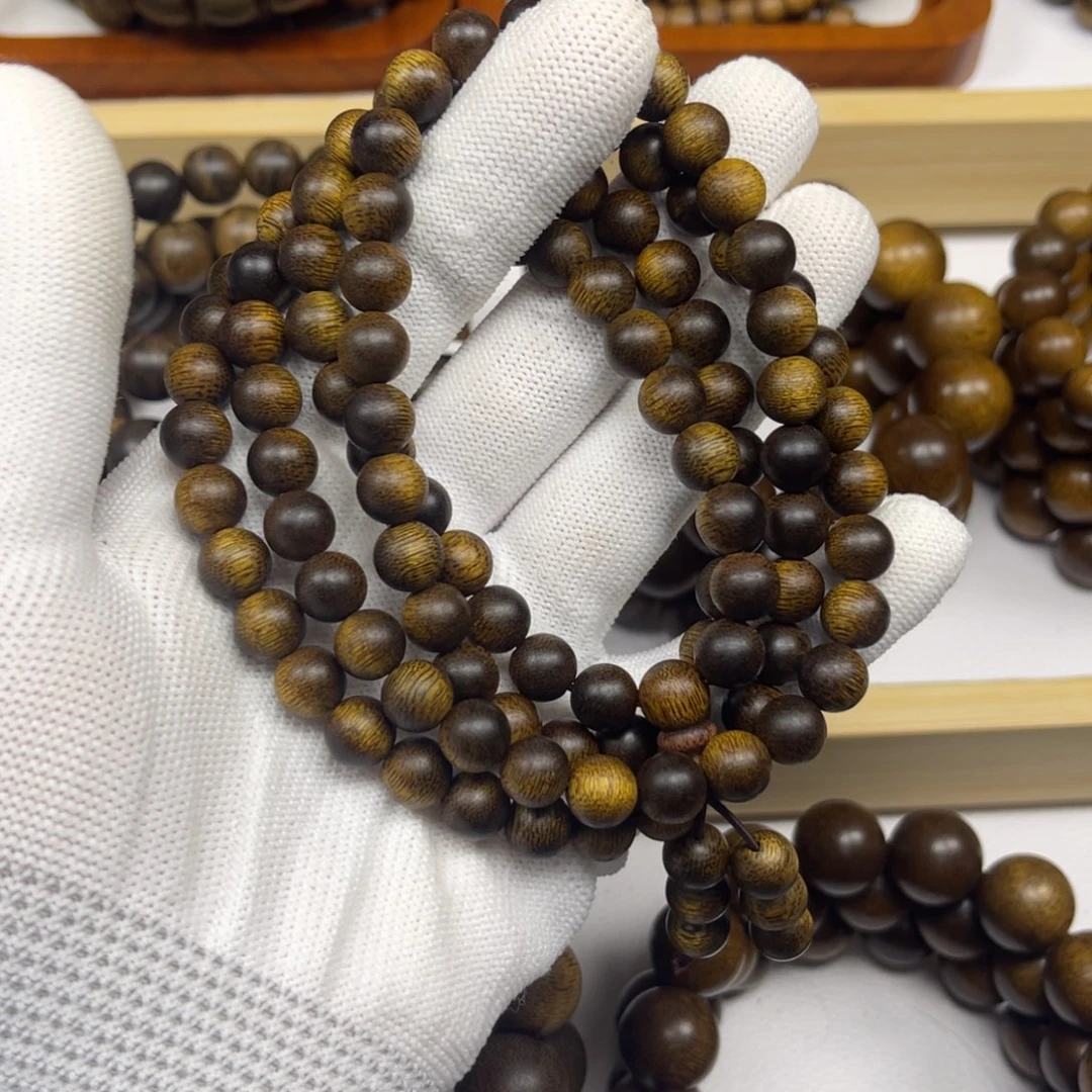 明***天沉香手串越南芽庄白棋楠0.8