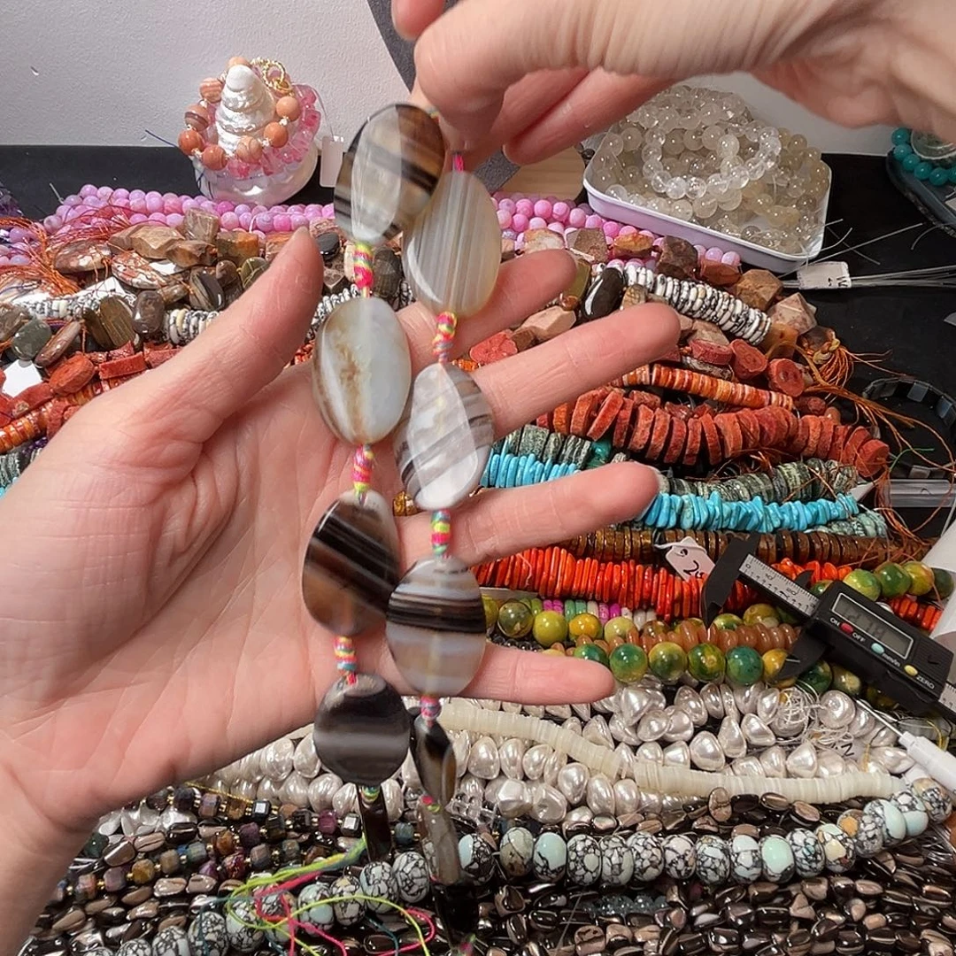 玛瑙/玉髓合金珠宝半成品N508缠丝玛瑙19*30