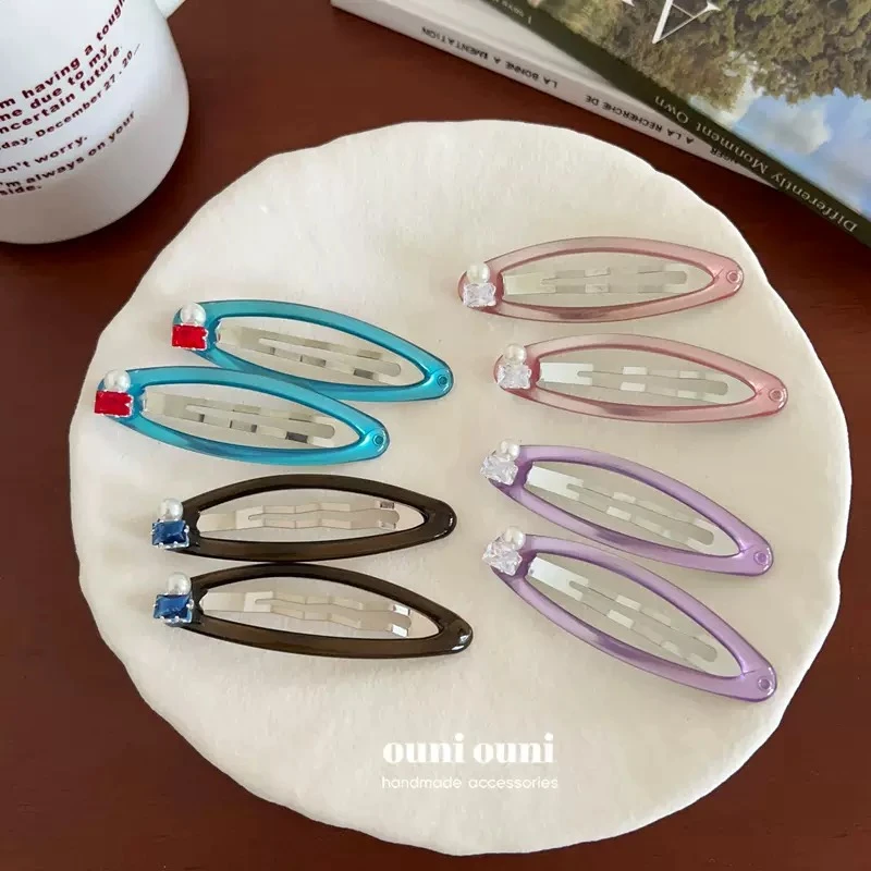 韩国博主同款气质小珠珠边夹滴油碎发夹夹