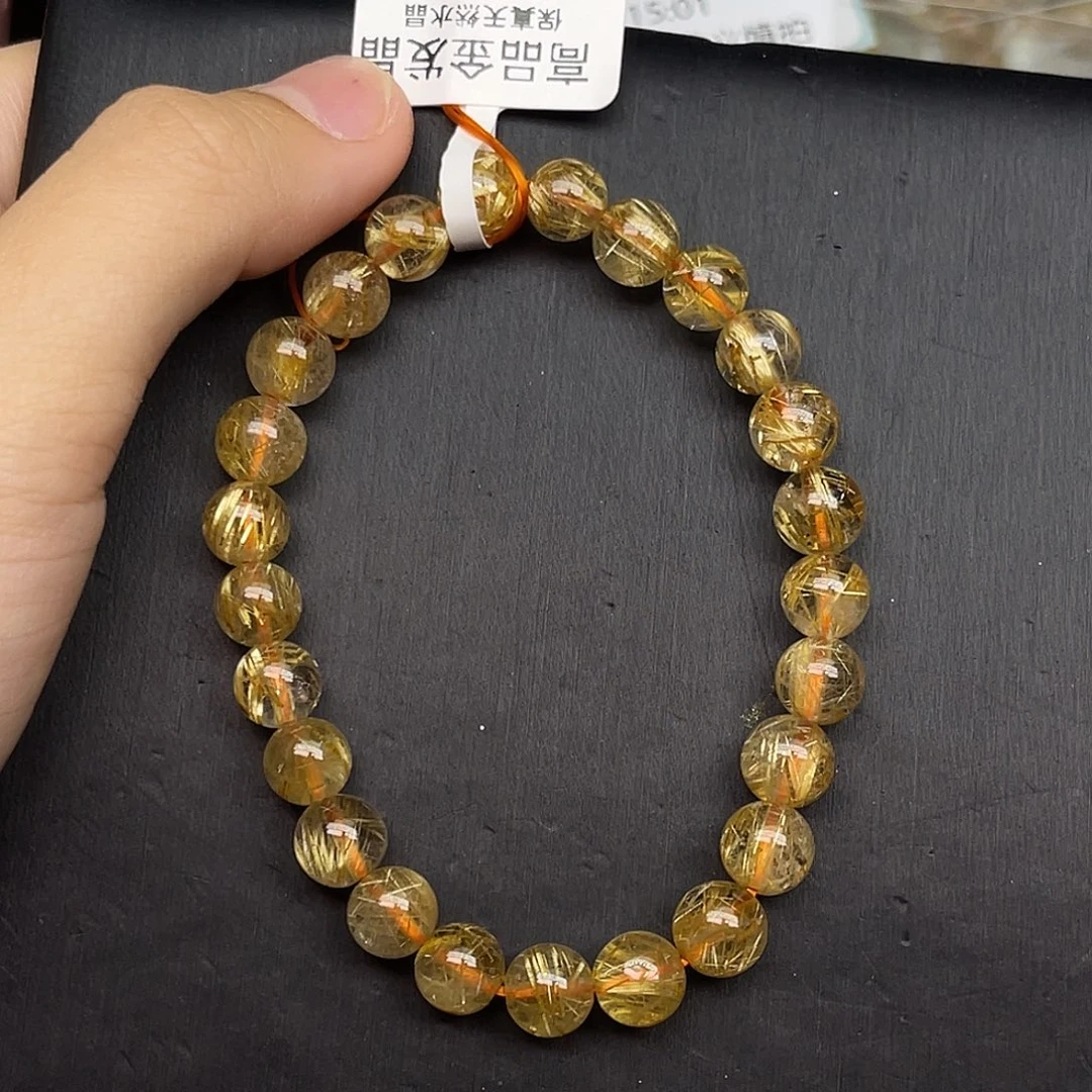 R****未镶嵌手链水晶金发晶7.8mm