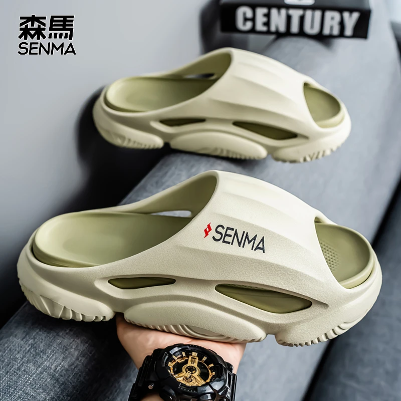 SENMA/森马防滑一字拖男士防滑防臭大号拖鞋时尚耐磨欧若假日风