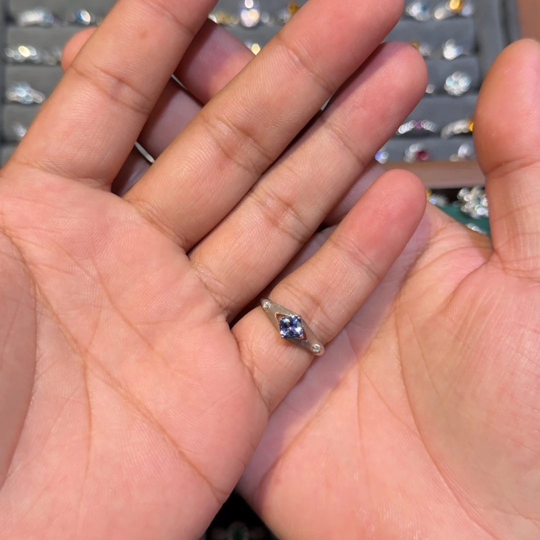 戒指坦桑石银S925镶嵌