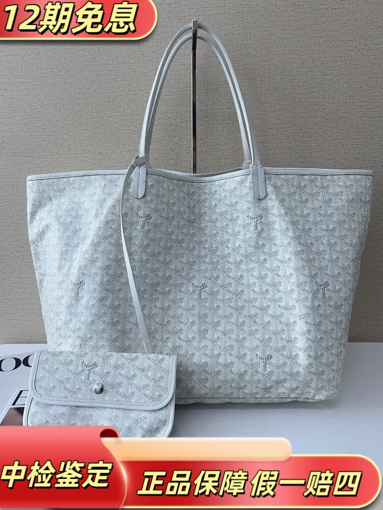 95新  98新GOYARD/戈雅白色Y字满印大号托特39*32*18.5