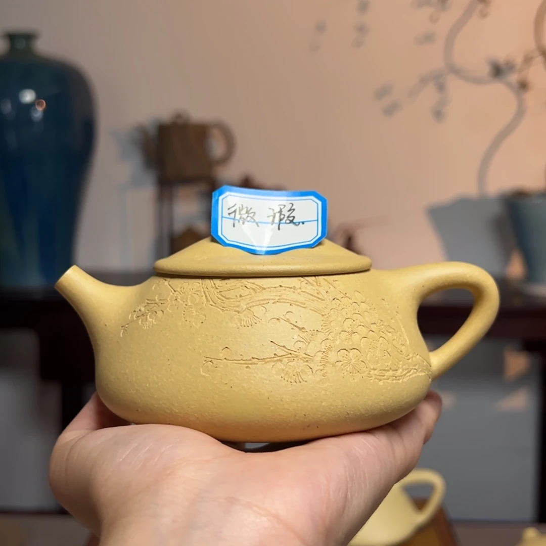 茶壶紫砂微瑕本绿石瓢260