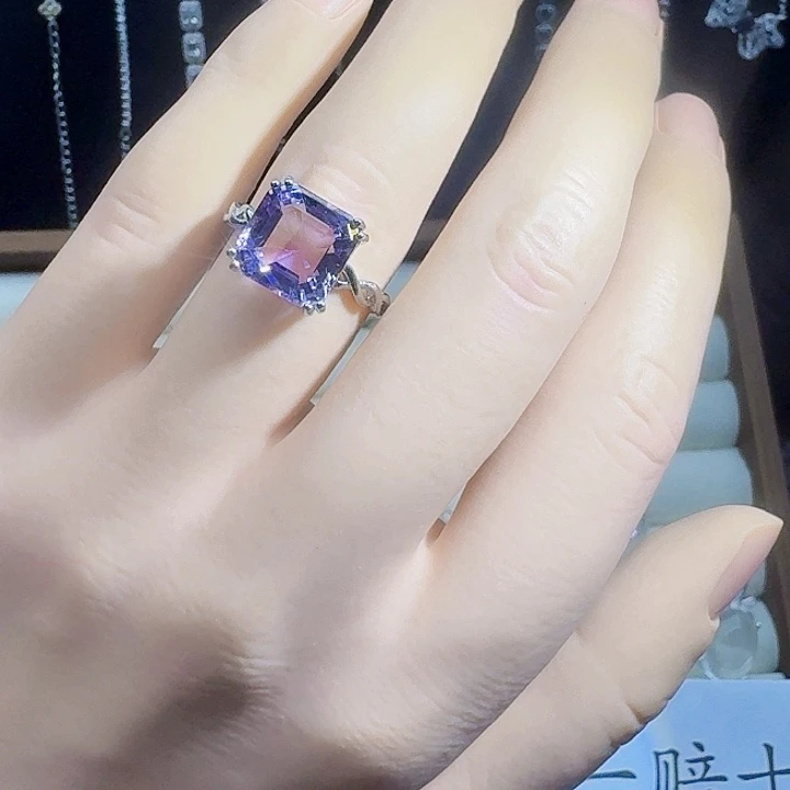 紫晶银S925镶嵌戒指