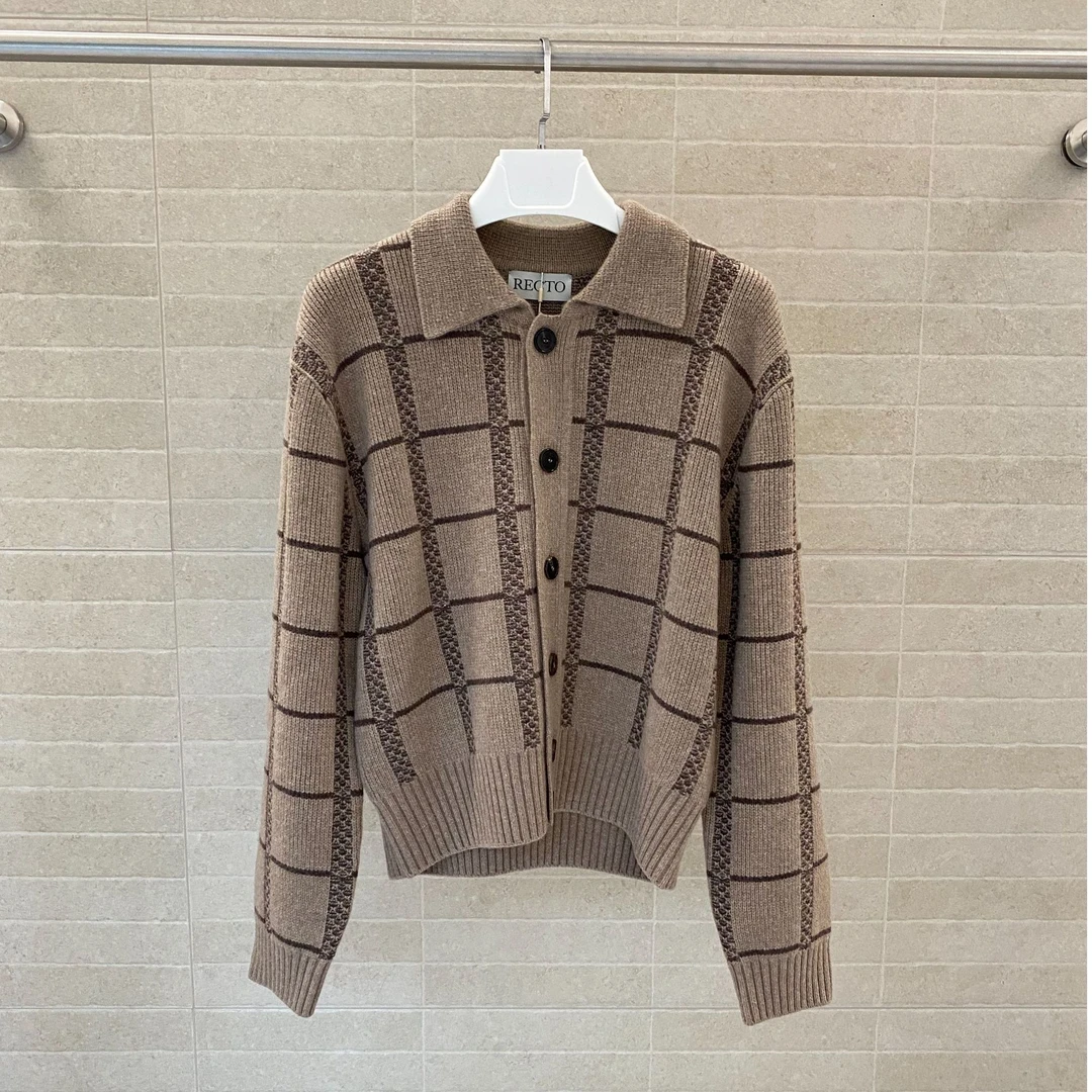 RECTO 格子领开衫25年秋冬RM25WKCD001BE——3770