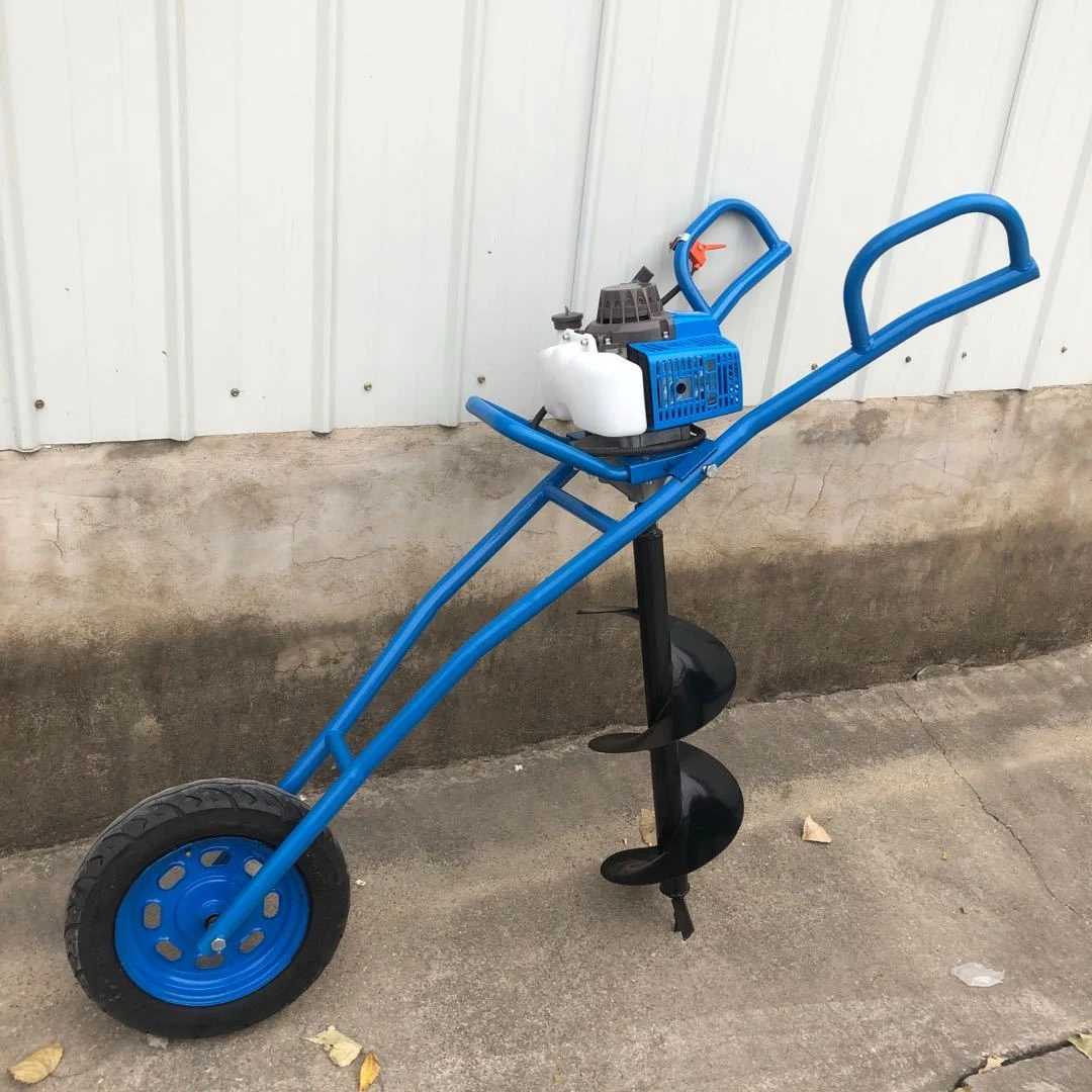 手推式挖坑机地钻打孔机小型微型钻机植树机械挖坑地转