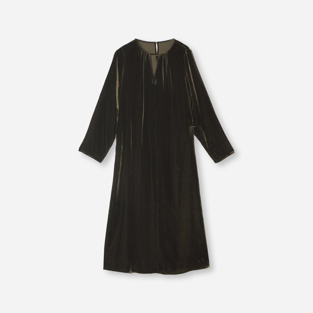真丝丝绒绿修身礼服连衣裙 922-D900A418