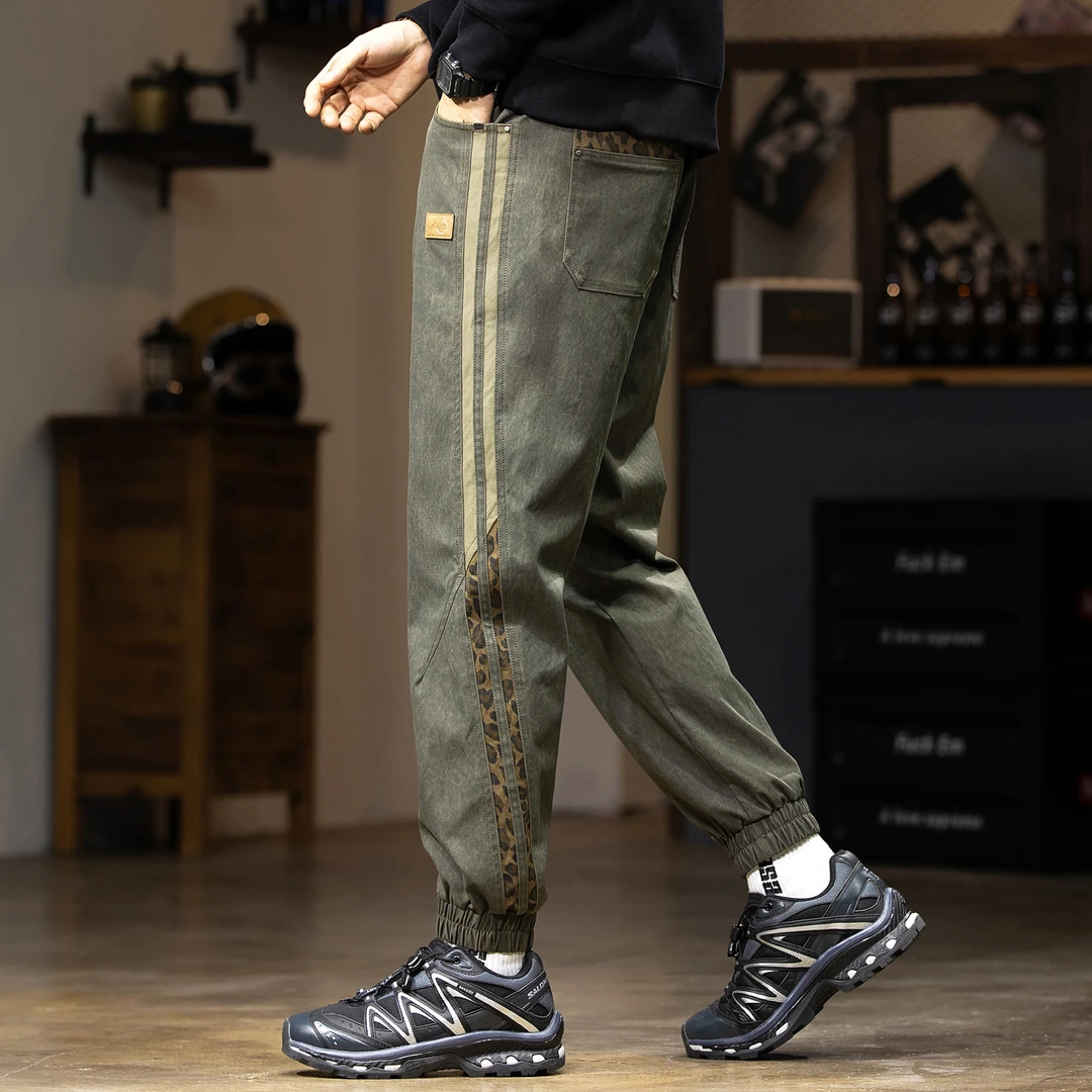 MR.MUDI/穆迪先生美式户外条纹迷彩休闲裤男2025秋季新款潮牌宽松