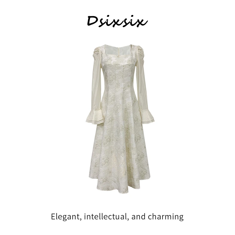 薇宝儿塔塔-【浮世光年】2023年秋冬新款显瘦收腰连衣裙-39182K