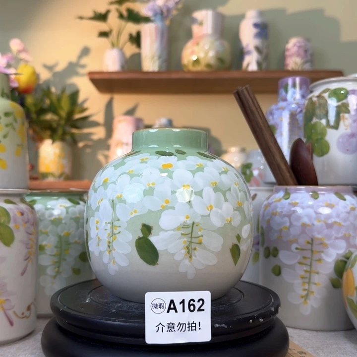景德镇手绘陶瓷花瓶摆件无孔