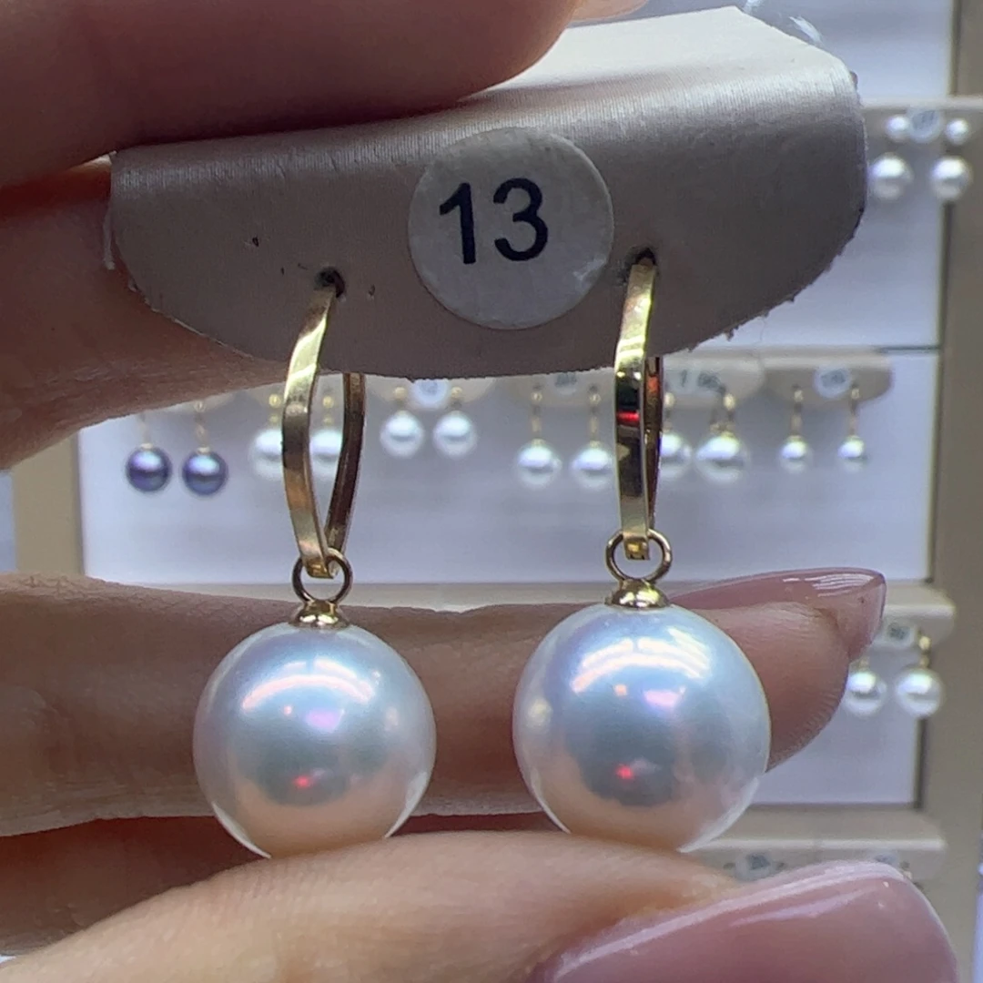 淡水珍珠耳饰18K金镶嵌