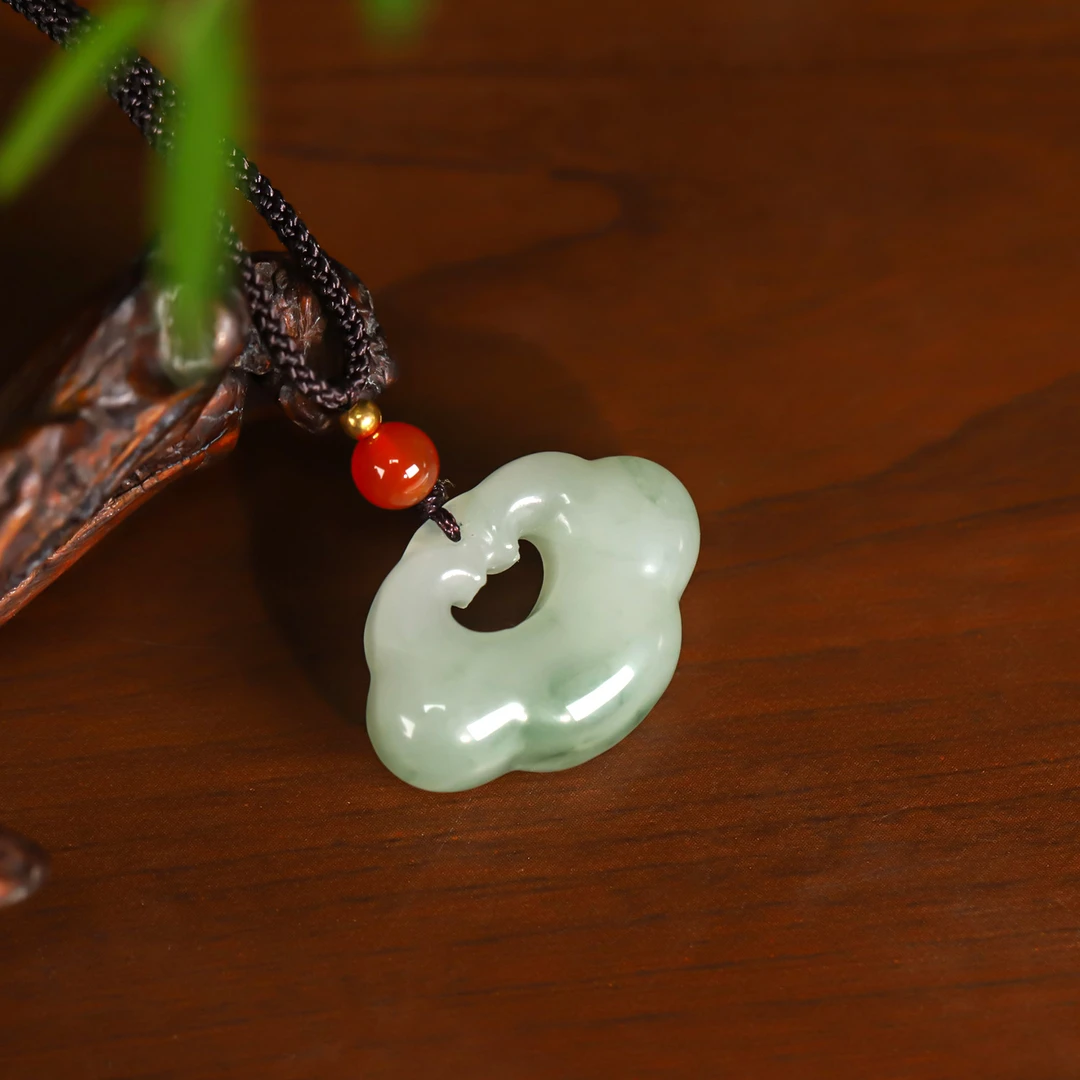 天山翠祥云锁吊坠如意锁吊坠情侣款挂件（30mm）（多样性随机发货）