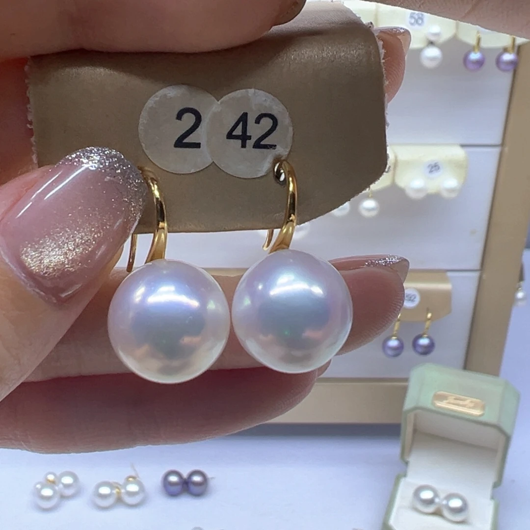 银S925镶嵌淡水珍珠耳饰