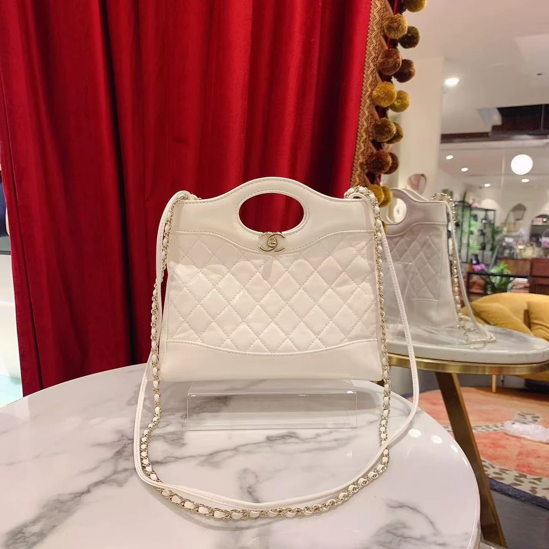 95新 Chanel/香奈儿 GGS丨31bag mini白色金扣芯片款/39391533
