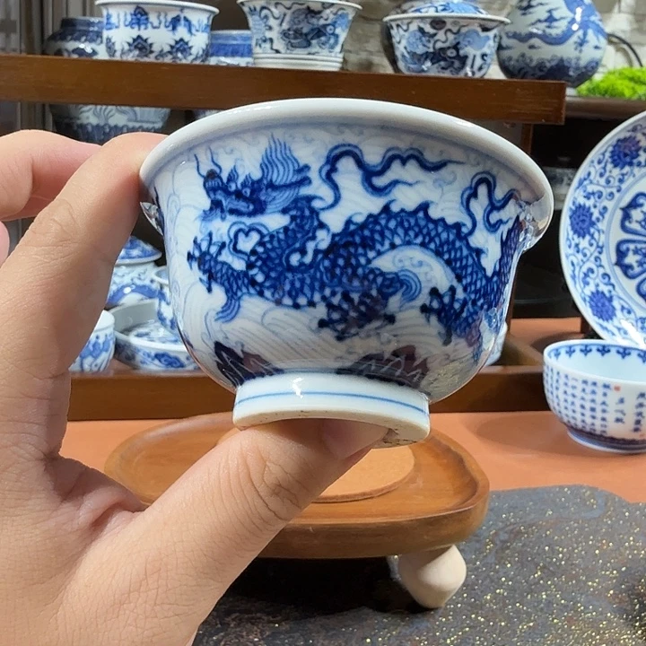 摆件宇泽堂双龙海水压手杯