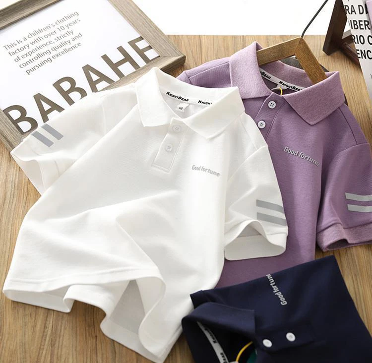 男童短袖T恤衫夏装2025新款儿童薄款翻领POLO衫帅气男孩洋气体恤-