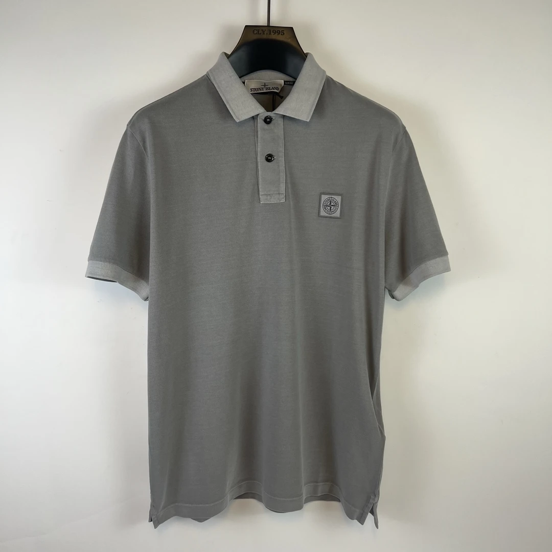 STONE ISLAND/石头岛 新款纯色百搭翻领T恤2521026/028藏蓝/029蓝