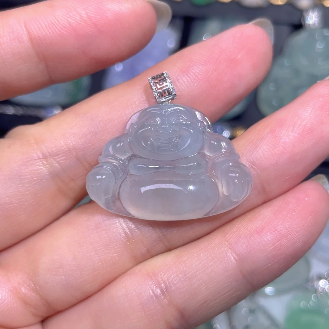 颈饰18K金镶嵌翡翠翡翠