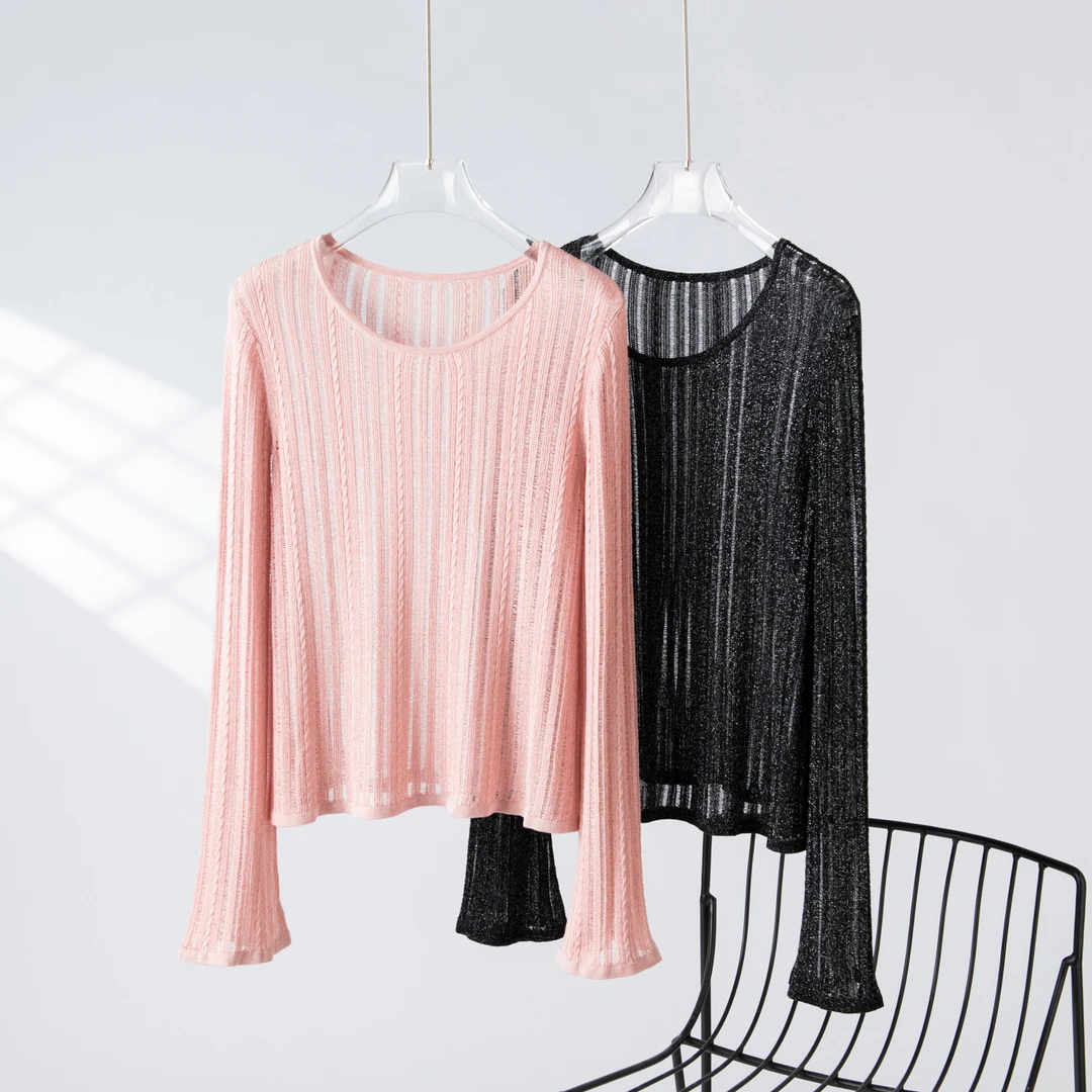 【叶可可专享】轻纱薄翼 夏季薄款针织衫LDS35046