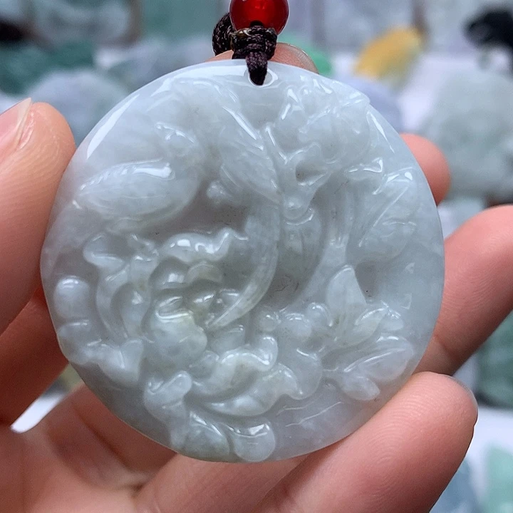 翡翠未镶嵌颈饰鸟语花香福利