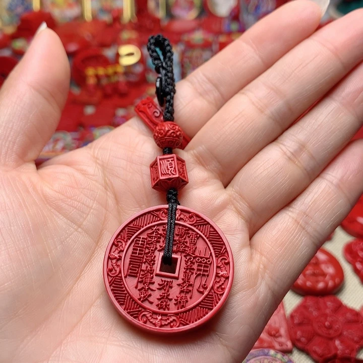 天然辰砂工艺品朱砂钥匙扣
