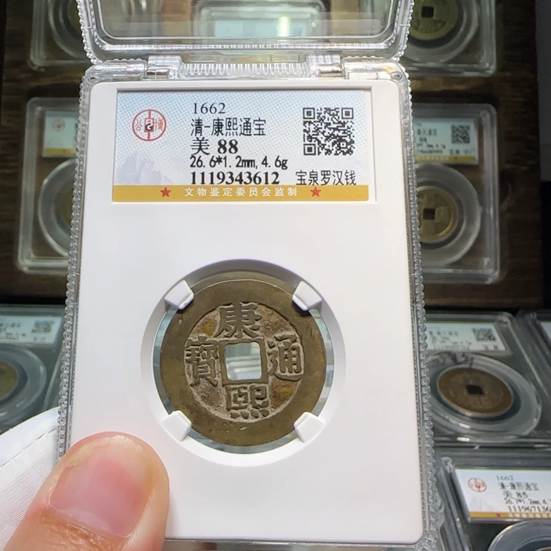 铜FY康熙宝泉罗汉钱88分3612