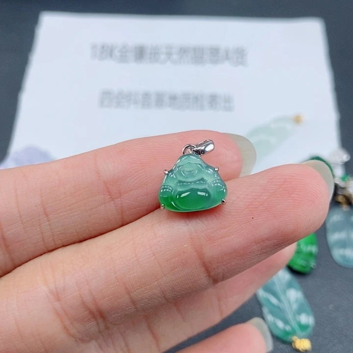 翡翠银S925镶嵌吊坠(不含链)