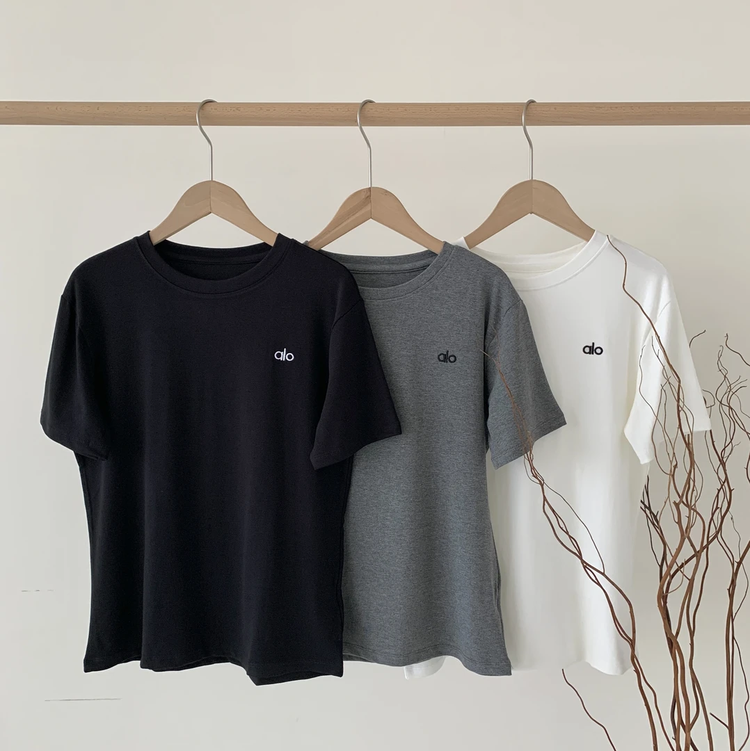 韩系原单~重工字母刺绣螺纹棉短袖！XF357