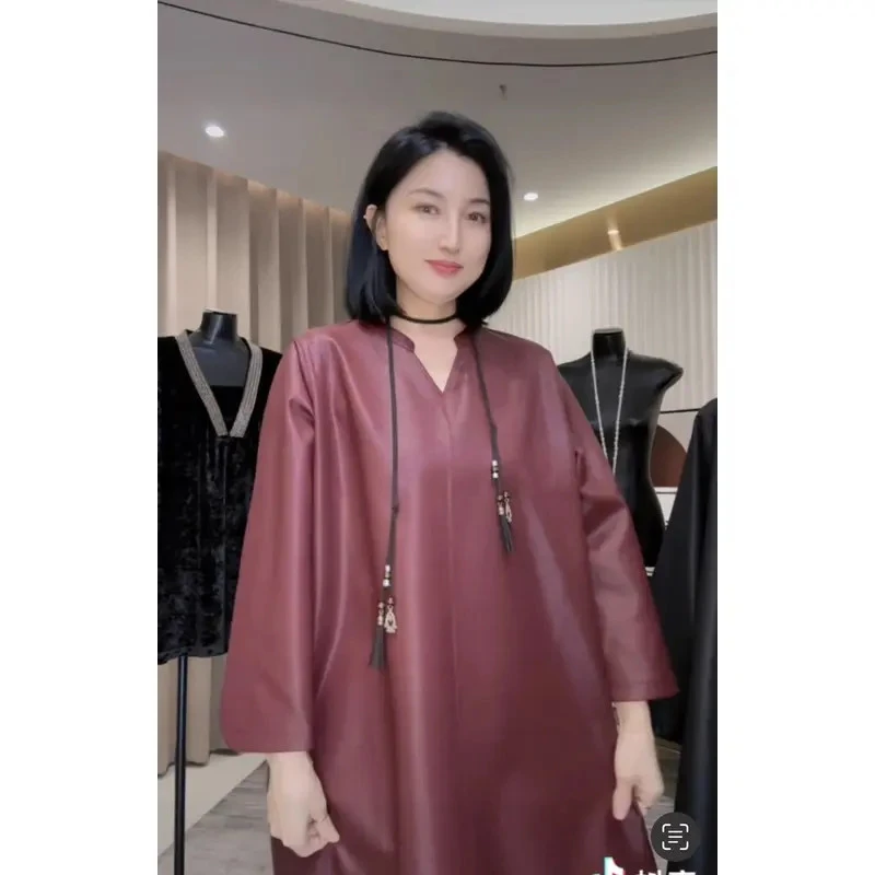 【雅丹风穿搭上新6931】2025年巴瑟大码女装宽松显瘦百搭潮流连衣裙